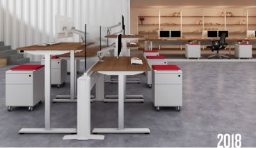 Friant MY HYTE Electric Table Desk and Mobile Peds