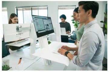 Humanscale Quickstand Eco Desktop Unit, White