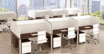 Mav Standalone Benching Desks with Desk Divider Screens