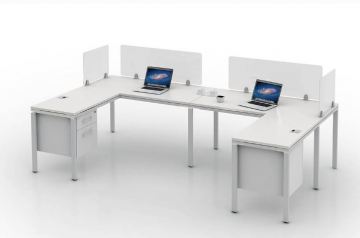 NSTR Benching White with Privacy Screens
