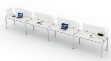 NSTR Benching White with Privacy Screens