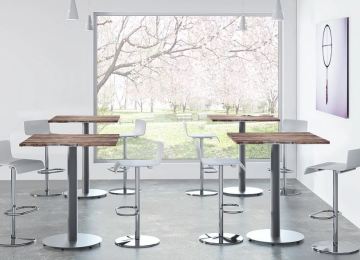 Maverick Bar Height Tables with Disc Base Breakroom