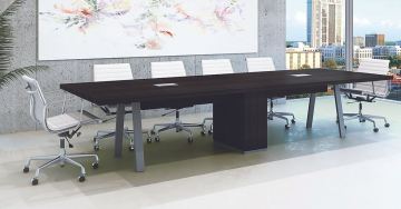 Mav Apex Conference Table with Outer Metal V-Legs