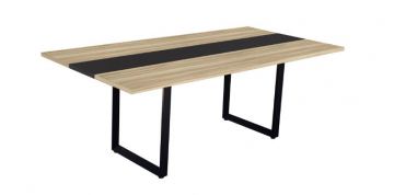 RB-Manhattan conf table w-black metal loop bases