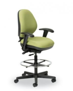 Sitmatic Goodfit Armless Stool with Footring, Adjustable Arms