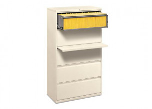 HON Flagship 36 Inch Wide 5 Drawer Lateral File with a Posting Shelf