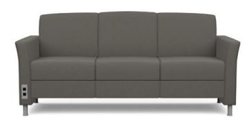 Composium 3 seat curve back sofa with optional power outlet
