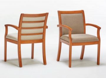 OCI Diva wood frame guest chair, front and back view