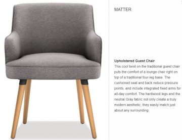 Hon-Matter 4 wood leg guest chair, other fabrics and finishes