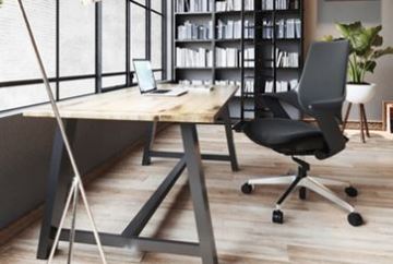 KFI Home-Office Table-Desk with Blk Metal Legs
