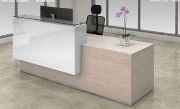 D-reception-desk with stack on, Many Colors Avail